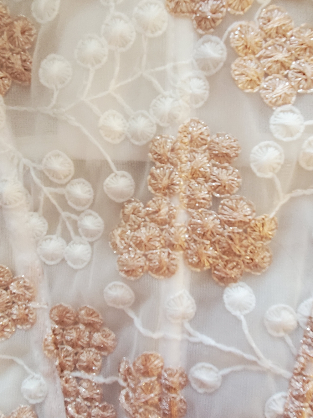 LIZETTE White Bandeau Bustier with Rose Gold Floral Embroidery - Picture 5 of 5